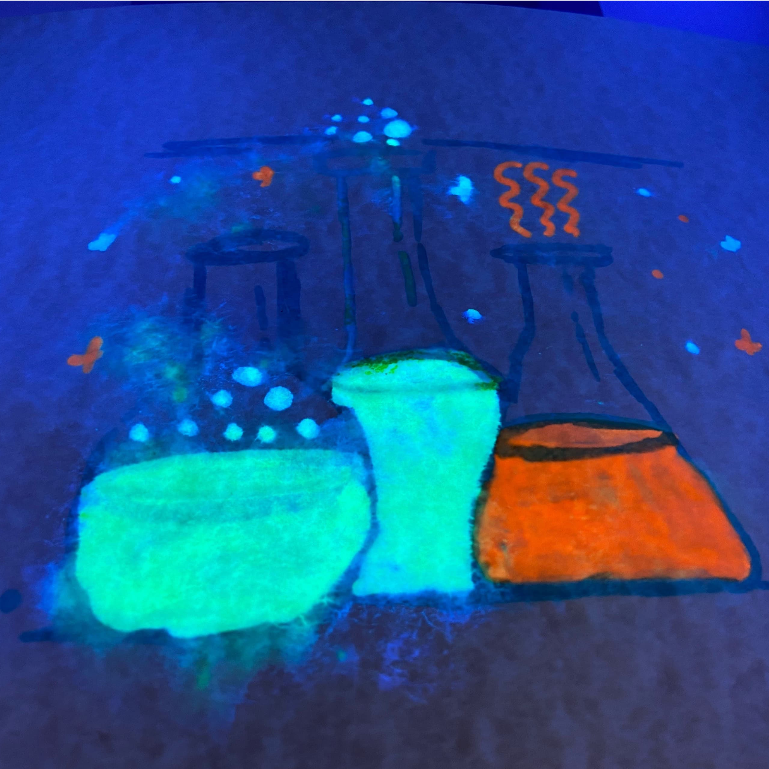 Bild aus dem Chemischen Fotokalender: Zeichnung mit leuchtenden Farben