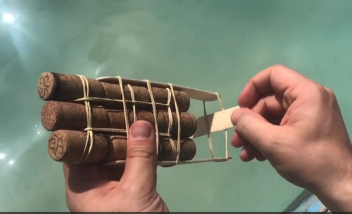A propeller boat being constructed