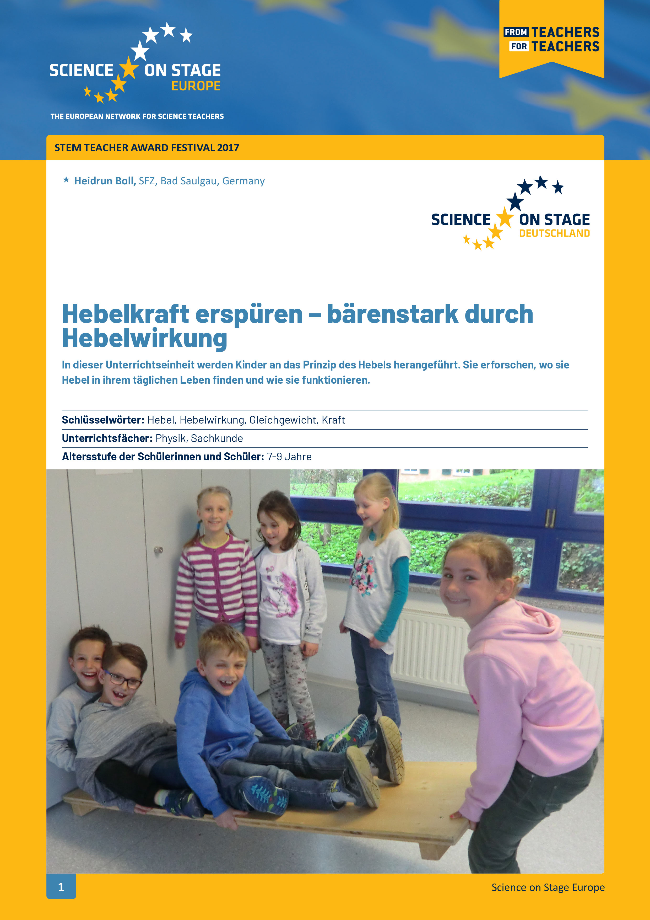Cover Hebelkraft erspüren – bärenstark durch Hebelwirkung